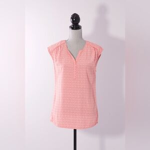 Nicole Miller Pink Cap Sleeve Relaxed Blouse,L.   B1z